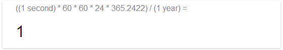 一年を太陽年としたときの計算結果