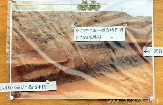 鎌倉長谷小路遺跡の地層断面